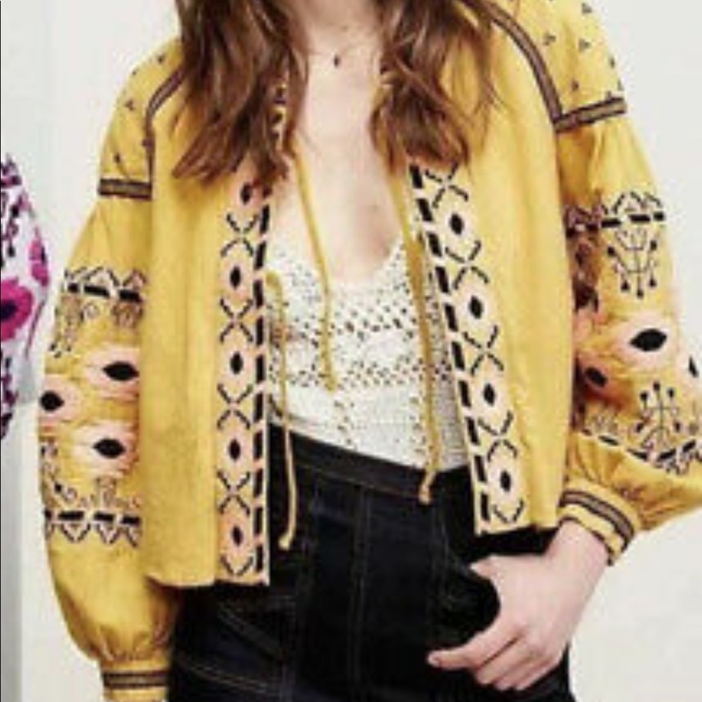 Anthro RD & koko Embrodiered Jacket sz L